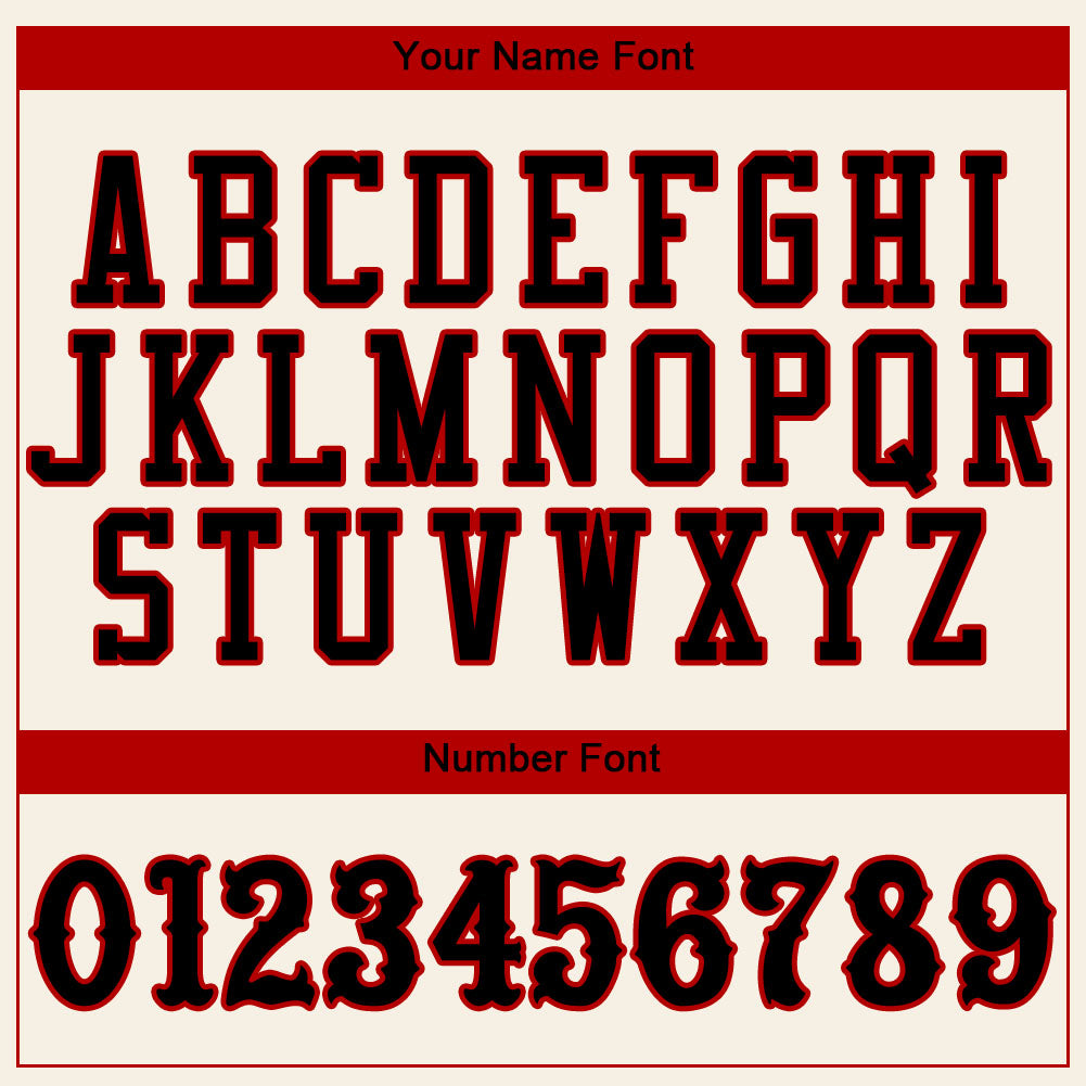 Personalized Black-Red Cream Baseball Jersey for Men and Women, Custom Team Apparel Personalized Cream Black-Red Baseball - Image 4