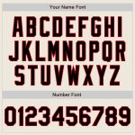 Custom Varsity Letterman Jacket with Personalized Name and Number - Cream Black-Red Full-Snap Bomber Personalized Cream Black-Red