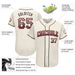 Personalized Cream Black Red Drift Fashion Baseball Jersey for Men and Women Personalized Cream Black-Red Drift Fashion Baseball