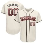 Personalized Cream Black Red Drift Fashion Baseball Jersey for Men and Women Personalized Cream Black-Red Drift Fashion Baseball