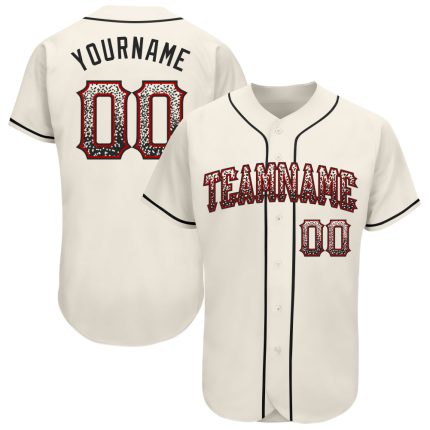 Personalized Cream Black Red Drift Fashion Baseball Jersey for Men and Women Personalized Cream Black-Red Drift Fashion Baseball