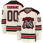 Personalized Black-Red Cream Hockey Jersey - Custom Team Jersey 2 Personalized Cream Black-Red Hockey Jersey 2