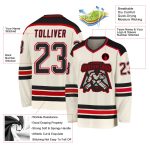 Personalized Black-Red Cream Hockey Jersey - Custom Team Jersey 2 Personalized Cream Black-Red Hockey Jersey 2