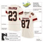Custom Black Red Mesh Football Jersey - Personalized Sports Apparel Personalized Cream Black-Red Mesh Football Jersey