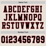 Personalized Black-Red Mesh Football Jersey - Custom Name & Number, Size 2 Personalized Cream Black-Red Mesh Football Jersey