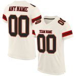 Custom Black Red Mesh Football Jersey - Personalized Sports Apparel Personalized Cream Black-Red Mesh Football Jersey