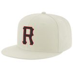 Custom Adjustable Snapback Hat with Cream Black-Red Stitching - Personalized Cap Personalized Cream Black-Red Stitched Adjustable