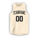 Personalized Basketball Jersey Cream Black Round Neck for Men and Women Personalized Cream Black Round Neck Basketball Jersey