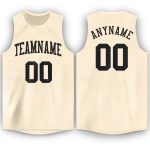 Personalized Basketball Jersey Cream Black Round Neck for Men and Women Personalized Cream Black Round Neck Basketball Jersey