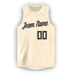 Personalized Black Cream Basketball Jersey - Round Neck Athletic Apparel Personalized Cream Black Round Neck Basketball Jersey