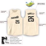 Personalized Black Cream Round Neck Basketball Jersey for Men and Women Personalized Cream Black Round Neck Basketball Jersey
