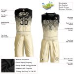 Personalized Black Cream Basketball Jersey Round Neck Sublimation Suit Personalized Cream Black Round Neck Sublimation Basketball