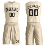 Personalized Basketball Jersey Round Neck Cream Black Suit 2 Personalized Cream Black Round Neck Suit Basketball Jersey 2