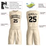Personalized Basketball Jersey Cream Black Round Neck Suit for Men Personalized Cream Black Round Neck Suit Basketball Jersey