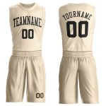Personalized Basketball Jersey Cream Black Round Neck Suit for Men Personalized Cream Black Round Neck Suit Basketball Jersey