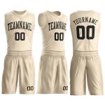 Personalized Basketball Jersey Cream Black Round Neck Suit for Men Personalized Cream Black Round Neck Suit Basketball Jersey