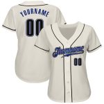 Custom Name and Number Authentic Baseball Jersey - Personalized Cream Black-Royal Design Personalized Cream Black-Royal Authentic