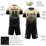 Custom Name and Number Soccer Uniform Jersey - Personalized Cream Black Sublimation Fade Fashion Design Personalized Cream