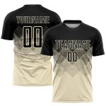 Personalized Cream Black Soccer Jersey for Sublimation - Custom Uniform Personalized Cream Black Sublimation Soccer Uniform