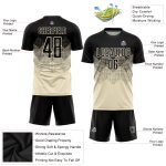 Custom Personalized Soccer Jersey with Name and Number - Cream and Black Sublimation Team Uniform Personalized Cream Black