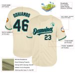 Personalized Black-Teal Cream Mesh Throwback Baseball Jersey for Men and Women Personalized Cream Black-Teal Mesh Throwback