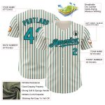 Custom Name and Number Authentic Black Teal Pinstripe Baseball Jersey - Personalized Teal-Black Team Jersey Personalized