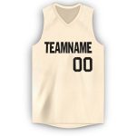Personalized Black Cream V-Neck Basketball Jersey for Men and Women Personalized Cream Black V-Neck Basketball Jersey 2