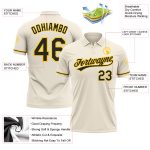 Custom Name and Number Black Yellow Golf Polo Shirt - Performance Vapor Personalized Apparel Personalized Cream Black-Yellow