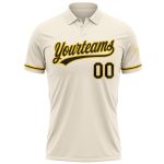 Custom Name and Number Black Yellow Golf Polo Shirt - Performance Vapor Personalized Apparel Personalized Cream Black-Yellow