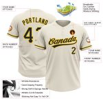 Personalized Unisex Softball Jersey - Cream Black-Yellow Two-Button Design Personalized Cream Black-Yellow Two-Button Unisex