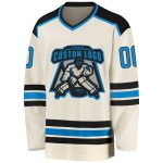 Customizable Cream Blue-Black Hockey Jersey for Men and Women Personalized Cream Blue-Black Hockey Jersey 2