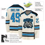 Personalized Blue-Black Cream Hockey Jersey for Custom Sports Apparel Personalized Cream Blue-Black Hockey Jersey