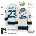 Custom Blue-Black Hockey Jersey - Personalized Team Jersey for Fans Personalized Cream Blue-Black Hockey Jersey