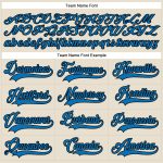 Custom Name and Number Hockey Jersey - Personalized Cream Blue-Black Lace Neck Team Jersey Personalized Cream Blue-Black