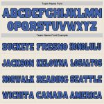 Personalized Blue Black Mesh Football Jersey - Custom Cream Color Jersey for Fans Personalized Cream Blue-Black Mesh Football