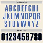 Custom Name and Number Performance T-Shirt in Cream Blue-Black - Personalized Team Apparel Personalized Cream Blue-Black
