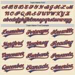 Personalized Blue Orange Throwback Baseball Jersey - Custom Cream Color Design Personalized Cream Blue-Orange Throwback Baseball
