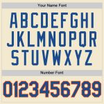 Personalized Blue Orange Throwback Baseball Jersey - Custom Cream Color Design Personalized Cream Blue-Orange Throwback Baseball