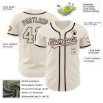 Personalized Authentic Baseball Jersey in Cream Brown Color - Customizable Sports Apparel Personalized Cream Brown Authentic