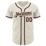 Custom Name and Number Personalized Baseball Jersey Cream Brown Authentic Team Apparel Personalized Cream Brown Authentic