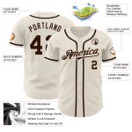 Custom Name and Number Personalized Baseball Jersey Cream Brown Authentic Team Apparel Personalized Cream Brown Authentic