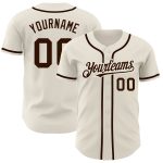 Custom Name and Number Personalized Baseball Jersey Cream Brown Authentic Team Apparel Personalized Cream Brown Authentic