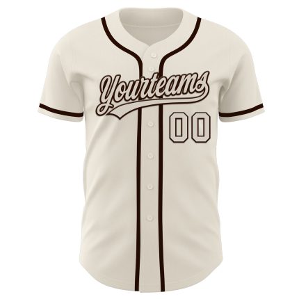 Custom Cream Brown Baseball Jersey for Men and Women, Personalized Sports Apparel Personalized Cream Brown Baseball Jersey