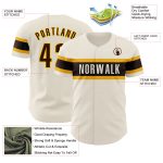 Personalized Authentic Baseball Jersey in Cream Brown-Gold Color Personalized Cream Brown-Gold Authentic Baseball Jersey