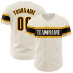 Personalized Authentic Baseball Jersey in Cream Brown-Gold Color Personalized Cream Brown-Gold Authentic Baseball Jersey