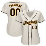 Custom Cream Brown-Gold Baseball Jersey for Fans | Personalized Sports Apparel Personalized Cream Brown-Gold Baseball Jersey