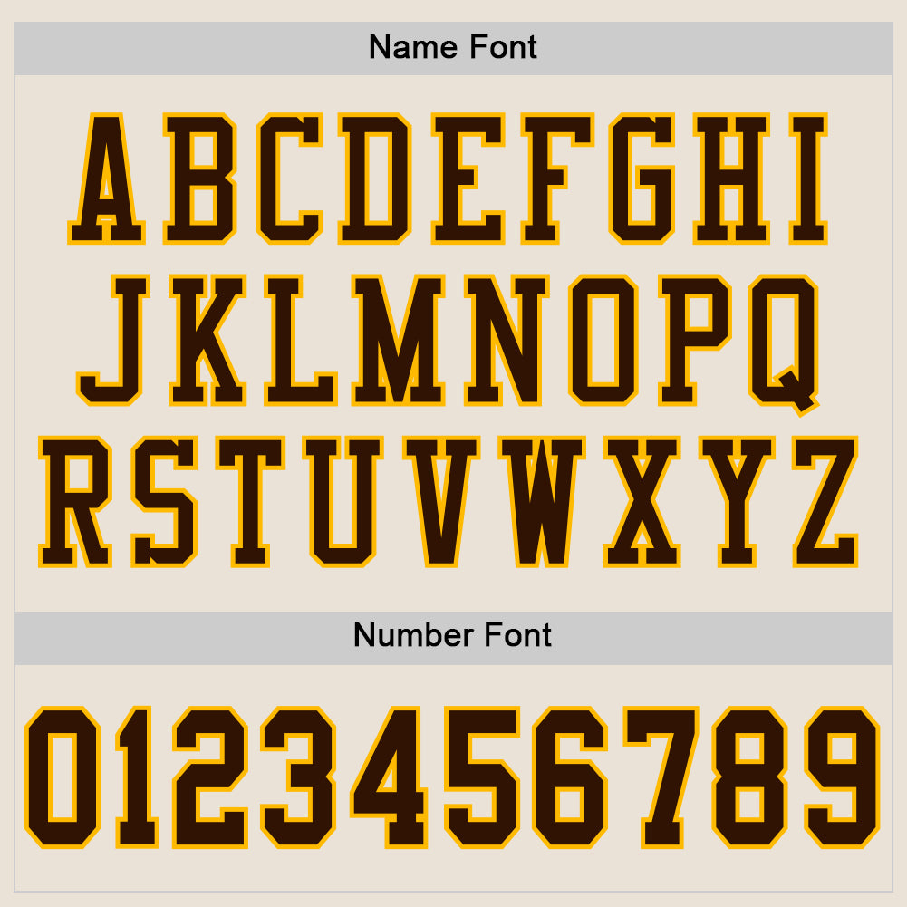 Personalized Cream Brown-Gold Mesh Authentic Football Jersey Team Custom Name and Number Custom Brown Gold Mesh Football Jersey with Personalized Name and Number - Authentic Team Gear Personalized Cream Brown-Gold - Image 4