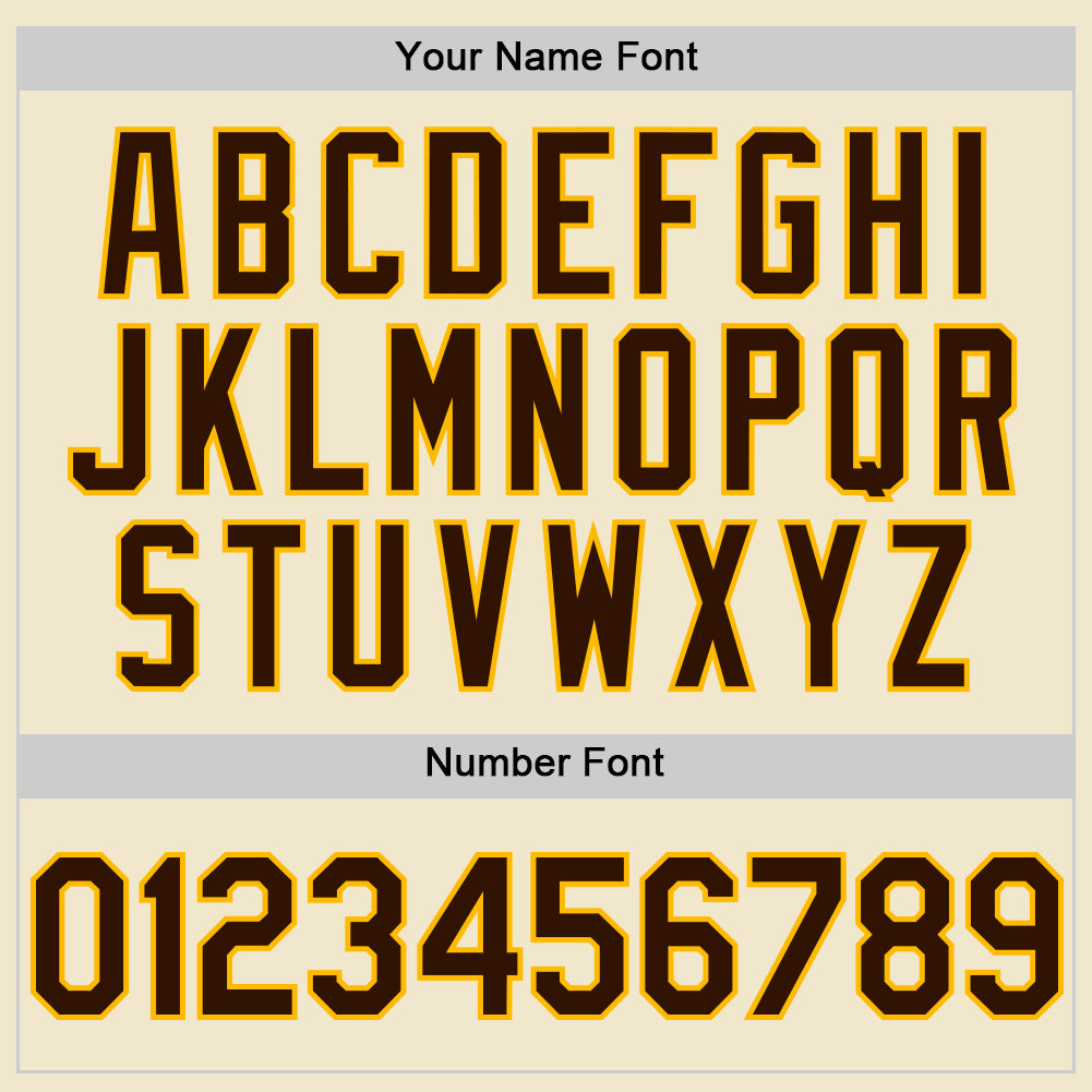 Personalized Cream Brown-Gold Mesh Throwback Baseball Jersey Personalized Brown Gold Cream Mesh Baseball Jersey for Men and Women, Throwback Style Personalized Cream Brown-Gold Mesh - Image 5