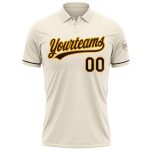 Personalized Golf Polo Shirt - Performance Vapor in Cream Brown-Gold Personalized Cream Brown-Gold Performance Vapor Golf