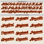 Personalized Cream Brown Orange Baseball Jersey in 3 Colors - Arm Shapes Design Personalized Cream Brown-Orange 3 Colors